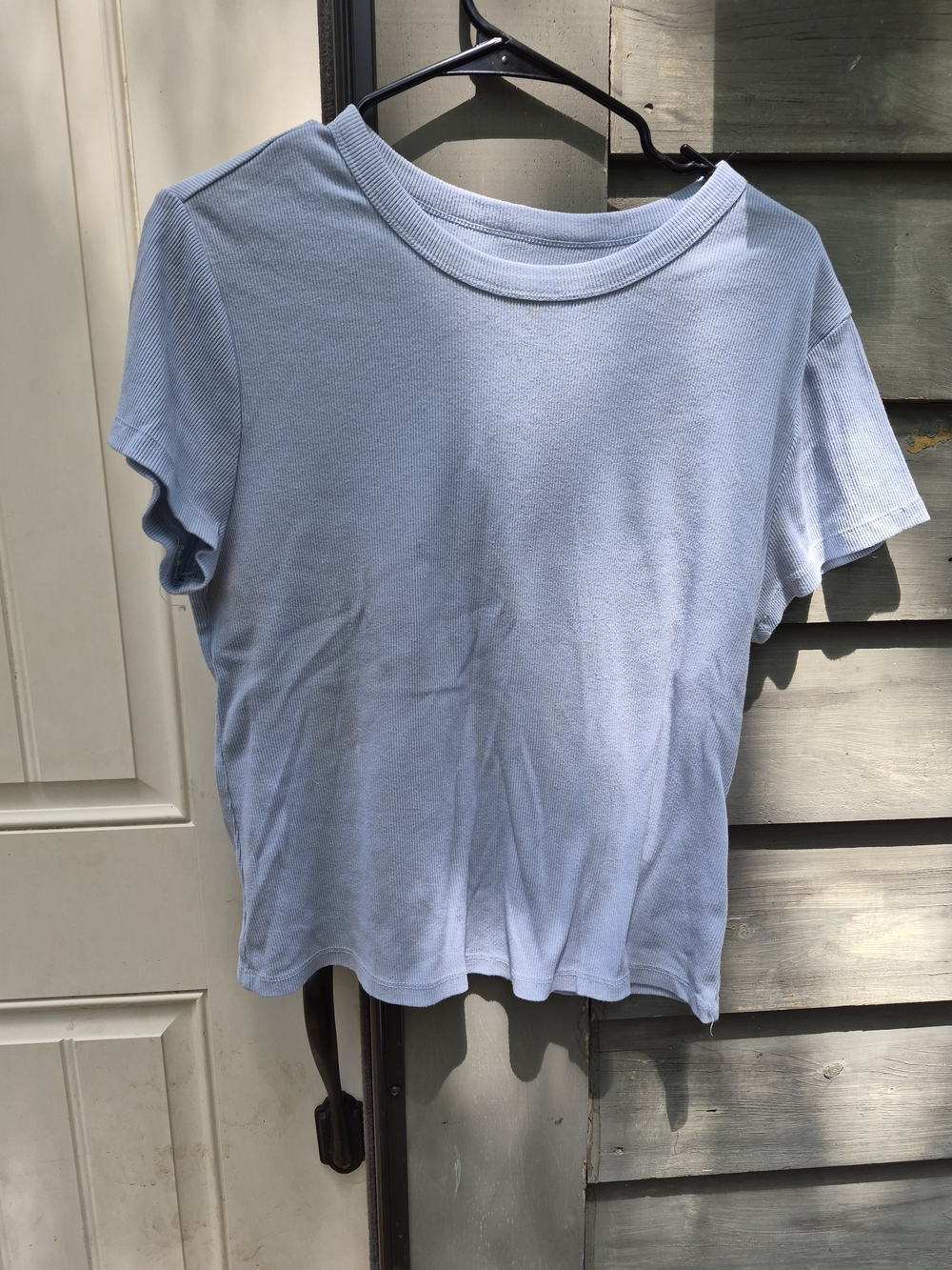Old Navy Light Blue Ribbed Crewneck Tee